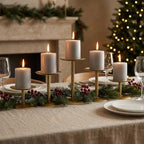 Homemory Christmas Fall Candle Holders for Pillar Candles Set of 5 (5, Gold) - color: Gold