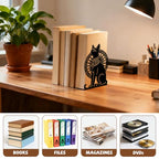 Peacoblue Metal Bookends for Shelves, Modern Decorative Heavy Duty Study Book Ends Stoppers for Office, Desk, Shelf, Room 5.3"x4.3"x7.9" Cast Iron Simple Tall Bookends 1 Pair (Egyptian Cat) - style: Egyptian Cat