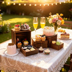 6 Pack Wood Cake Cupcake Stand Buffet Risers, Wooden Display Stand Wood Display Riser, Square Food Display Risers for Party Wedding Birthday Home (6" 7" 8" 9" 10" 11") - color: Brown 6pcs (6" 7" 8" 9" 10" 11")