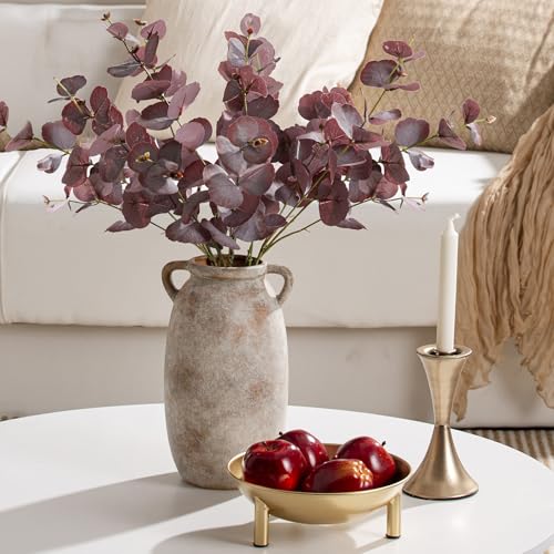Dobbyby Ceramic Flower Vase 12 inch Farmhouse Rustic Vase Decorative Pottery Terracotta Tall Vases for Home Decor Table Mantle Fireplace Living Room Bathroom Wedding Centerpiece (Large-Terracota) - color: L-terracota