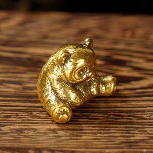 Retro Handcrafted Sitting Panda Ornament - 100% Solid Brass Decor Adorable Chubby Panda Sculpture in Resting Pose Vintage Style Collectible Art Piece Unique Gift for Panda Lovers & Nature Enthusiasts - style: Panda