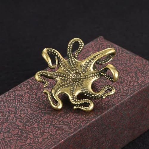 Pure Copper Octopus Ornament - Vintage Tea Pet Collectible, Artisan-Crafted Statue, Indoor & Outdoor Desktop Decoration, Ideal for Placement on Tea Tables, Office Desks and Living Room Surfaces