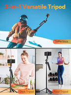 USKEYVISION 70” Auto Face Tracking Tripod, Extendable 360° Rotation Phone Tripod for iPhone and Android, Selfie Stick for iPhone w/Remote Control,Phone Holder Video Recording for TikTok(UTK-01) - size: UTK-01(auto face tracking tripod)