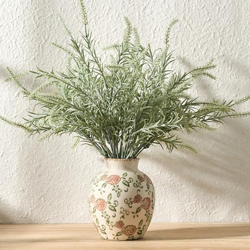 SIDUCAL Ceramic Vintage Vase, 5.83 Inch Retro Ice Cracked Chinoiserie Floral Vase, Rustic Farmhouse Vases for Home Decor, Bookshelf, Garden, Chinoiserie Decor, Tuscan Decor, Red Rose Pattern - color: 18443-red Rose