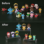HIIMIEI Acrylic Display Riser, 3 Step 9" Large Acrylic Risers, Clear Rectangular Display Shelf for Cupcake Stand, Tiered Display Stand for gemstone, curio, Anime figurines, Collectibles - size: 9'' - 3PCS