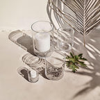 WGVI Clear Glass Pedestal Hurricane Candle Holder, 5.5" W, 6.6" H, Footed Decorative Vase for Pillar Candles, Elevated Cylinder Candleholder on a Riser Round Base, Home Décor, 1 Piece - size: 6.6"H