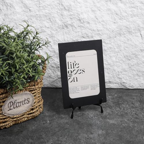 2 PCS Small Plate Stand, 4 Inch Anti-Slip Iron Plate Display Stand Black Iron Plates Stands for Display Upgraded Easel Displays Stands Photo Holder for Picture Frame, Decorative Plates, Collection