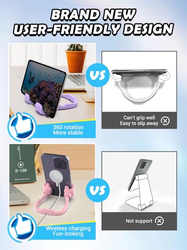 Gifts for Mothers Day Mom Wife Adults Cell Phone Stand: UPGRADE Adjustable Thumbs Up Lazy Phone Holder for Desk Cool Gadgets Stocking Stuffers Birthday Gadget for Teen Girl Gift Trendy Stuff Ideas - color: Purple & Pink, size: 2