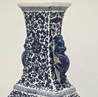 17" Classic Blue and White Porcelain Vase, Landscape Ceramic China Qing Style （D18）