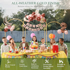 WellSign Wedding Arch Backdrop Stand 6FT, 5FT, 4FT Set of 3 Metal Gold Balloon Arch kit Stand for Ceremony Baby Shower Valentine Engagement Party Event Decoration, Garden Climbing Plant Fram - size: 6FT+5FT+4FT