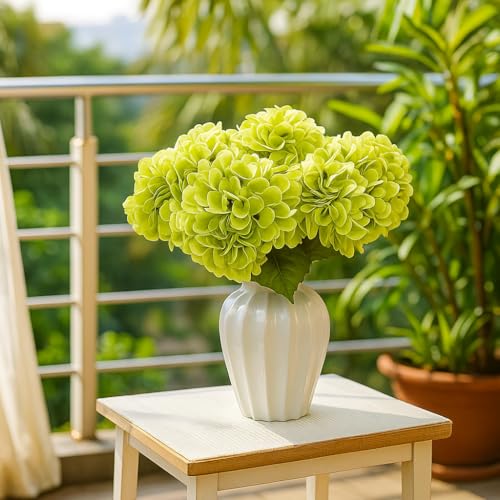 6pcs Artificial Hydrangea Flowers - Easy to Shape for Home Decor,Commercial Staging & DIY Crafts, Maintenance-Free Fake Flowers in Multiple Color Options, Flores Artificiales(Spring Green) - color: Spring Green