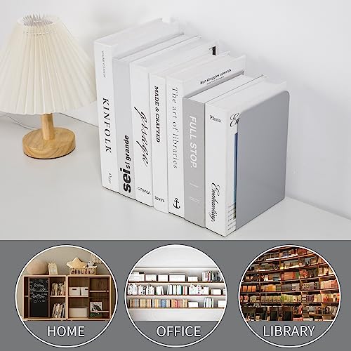 Metal Book Ends Bookend for Shelves Book Holder - color: Gray
