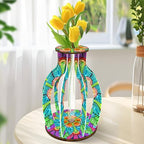 ILYUFO Diamond Art Kits for Adults, DIY Vase Diamond Art, Diamond Painting Kit, Ideal Desktop Ornaments & Thoughtful Female Gifts (Psychedelic) - color: Psychedelic
