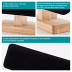 NBEADS Wooden Watch Display Stand, Black Velvet T-Bar Bracelet Holder Jewelry Organizer Stand Removable Bangle Pendants Anklet Tower Rack for Home Use, Retail Display Selling, 7.6x1.9x3.5 - color: Black Velvet