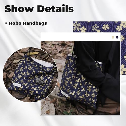 DGAZ Designer Hobo Bags for Women, Luxury Tote Bag with Zipper, Large Shoulder Bags - color: Sakura