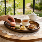 Acacia Wood Serving Tray – Premium Craftsmanship Decorative Tray Irregular Handmade Catchall Plate for Keys, Snacks, Coffee Table Décor & Entryway Organization-10.9 * 5.7 * 1.18 inches - style: Style 2
