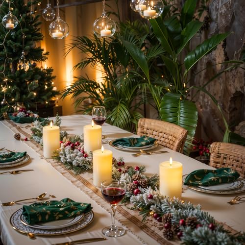 Homemory White 3x6 Inch Flameless Candles Battery Operated with Remote Timer, Real Wax LED Pillar Candle for Home Fireplace Bedroom Living Room Party, Set of 2 - color: D3"xH6"6"-White