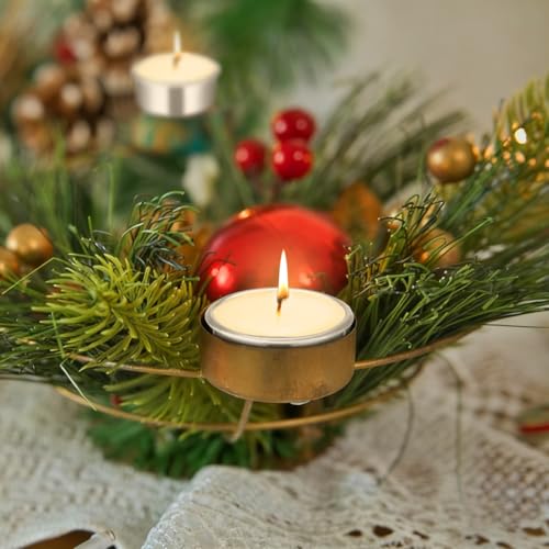 Gatuida 20pcs Tea Lights Cups, Round Empty Case Candle Wax Containers, Metal Tea Light Tins for Candles Making Supplies and Halloween Christmas Decoration