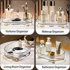 Vanity Tray Perfume Organizer – Acrylic Bathroom Tray,Countertop Storage Decor Trays for Dresser,Makeup Skincare Cosmetic Organization (Clear)