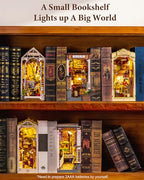 Rolife Book Nook Kit Sakura Wine Alley, 3D Wooden Puzzle Booknook for Bookshelf Decor, Japanese-Inspired Sakura Theme Creative DIY Miniature Dollhouse Kit, Crafts Gifts for Adults, Teens & Book Lovers