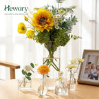 Hewory 2.3'' Mini Bud Vases: 28Pcs Small Clear Glass Vases Bulk for Wedding Party Table Accent - Tiny Decoration for Babies Breath Wildflowers