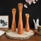OLEEK Wooden Taper Candle Holders - Woods Taper Candle Holders for Table Centerpiece - Wood Candlestick Holders (9", 8", 6") Wooden Candlestick Holder for 7/8" candlesticks - Candlestick Holders Wood - size: 12"+10"+8" H
