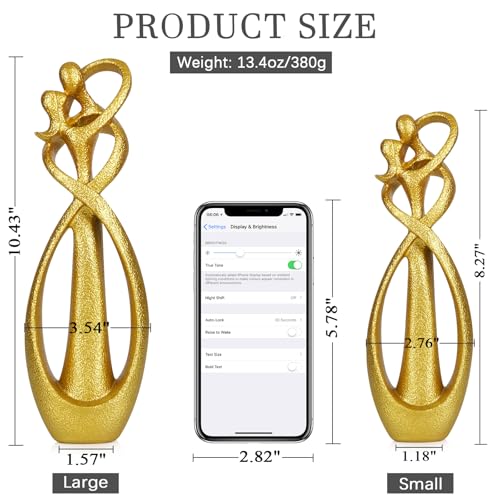 Trycooling Kissing Lovers Statue Abstract Sculpture Resin Statues for Home Decor Modern Home Office Desktop Shelf Bookshelf Decor (Gold, Large) - color: Gold, size: Large