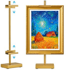Rofio Adjustable Tabletop Easel Stand, picture easel stand up to 17” H, Metal Picture Frame Holder for Artwork, Photo, Signs & Certificates (Gold) - color: Gold