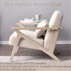 INZOY Mid Century Modern Chair with Wood Frame, Upholstered Armchair with Waist Cushion, Accent Chair for Living Room Bedroom Apartment, Easy Assembly, Beige - color: Beige