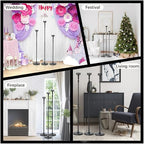 Floor Candle Holder Centerpieces for Tables,3Pcs Black Candle Holder for Pillar Candles Matte Metal Candlestick Set for Wedding Party Home Candles Holder for Ceremony Mantel Decor (Adjustable Height