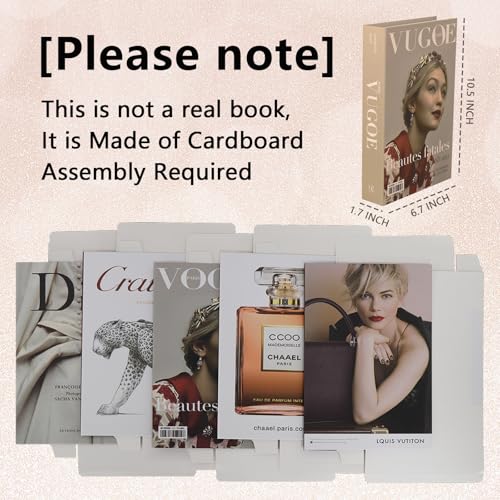 5 PCS Decorative Books for Home Decor, Beauty Fake Books for Decoration, Coffee Table Decor, Aesthetic Shelf & Bookshelf, TV Stand for Office, Living Room, Bedroom AIWELLKAY