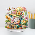 5D Tabletop Diamond Art Painting Kit Ornament, Stand Up Special Shaped Crystal Diamond Art Desktop Kits for Adults Craft Gift - Gardening Gnome (Yellow) - color: Gardening Gnome