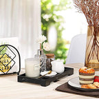 Luxspire Bathroom Sink Vanity Trays, 10" x 6" Resin Vanity Tray for Soap Dispenser, Kitchen Sink Trays, Vanity Countertop Organizer for Candles Soap Towel Perfume Holder Jewlery, Marble Style -M- Ink - color: A - Ink, style: Medium