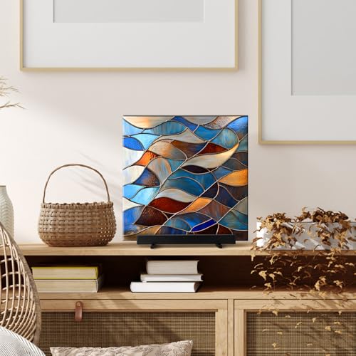 AceOrbit 2 Pcs Display Stand Tile Display Stand for Art Panels Picture Photos Plaques and Warm Glass Art Creations Collectibles Ceramic Tiles Office Trade Show Office, or Gallery(Black,Metal) - color: black