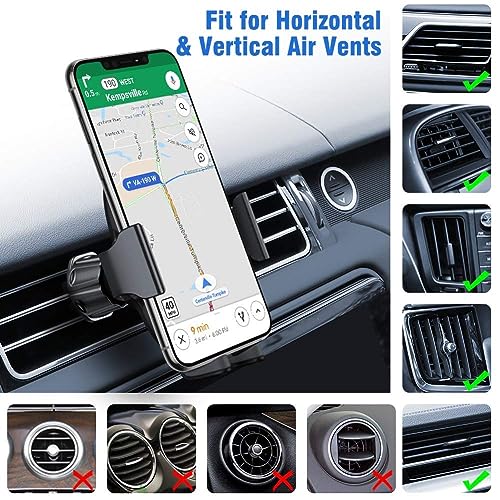 Miracase Phone Holders for Your Car with Metal Hook Clip, Air Vent Cell Phone Car Mount, Hands Free Universal Automobile Cradle Fit for iPhone Android and All Smartphones, Classic Black - color: Black, size: 1 Pack