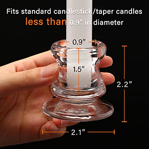 NITIME Candlestick Holders Bulk - 12PCS Taper Candle Holders for Table Centerpiece - Thick Glass Candle Holders for Wedding, Party and Festival Decoration - color: Clear