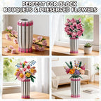 aphpaio Pink Vase for Flower Sets 10347, 10280, 10328, 10342, Perfect for Displaying Artificial Flowers, Valentine's Day for Women, Girls, and Adults (Vase Only)