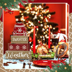 Lineshading 4 Pcs Christmas Table Decorations Ugly Sweater Christmas Decor Winter Tiered Tray Decor Xmas Centerpiece Decorative Ugly Sweater Block Signs Gift Farmhouse Xmas Decoration for Home Kitchen - style: Christmas Sweate