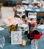 Nuptio 1 Set Tealight Candle Holder Tall Glass Candle Holder for Floating Candles, Glass Candle Holders for Pillar Candles, Tall Candle Holders for Table Centerpiece Home Party Wedding Table Decor - size: 7.87" & 9" & 10.2" H - 1 set