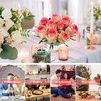 4PCS Acrylic Flower Vase for Centerpieces, 5.51" 12 Holes Clear Round Vase, for Wedding Birthday Party Table Decor Indoor/Outdoor Events