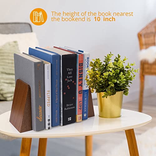 DRELIFAM Wood Handmade Heavy Duty Bookends for Shelves Decorative Book Ends to Hold Books for Office - color: Small Sapele Wood