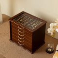 KINTNESS Black Walnut Wooden Jewelry Box - 6 Drawers Solid Wood Large Jewelry Organizer with Secret Compartment for Women Girls, Jewelry for Bracelet, Necklace, Ring, Earring - style: 6-Drawer Design