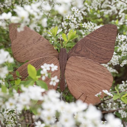 2 Pack Handmade Wooden Butterfly Wall Art Hanging Decor Butterflies Wall Art Hanging Sculpture for Bedroom Bathroom Living Room Butterfly Home Decoration for Kids Baby Nursery Room Decor (Brown) - color: Brown