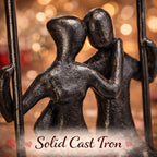 Couple Swing Statue, Solid Cast Iron Romantic Couple Figurine, for Wife Husband, Valentine’s Day Gift for Him Her, Modern Home Decor for Shelf Mantel, 6.46" Tall