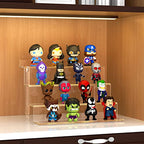 NIUBEE Acrylic Riser Display Shelf, Clear Display Stand for Amiibo Funko POP Figures,4 Tier Cupcakes Stand Perfume Organizer and Storage (12 Inch Large) - size: 12 inch