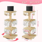 ERTIUANIO Bracelet Holder Display, 3 Tier Wooden Rotating Display Stand for vendors, 60 Hooks for Bracelet, KeyChain, Necklace, Jewelry
