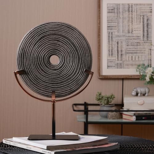 HAUCOZE Modern Sculpture Decor Abstract Statue Figurine Screen Art Table Centerpiece Gift for Desktop Bookshelf Polyresin 13.5 inch - size: 9.1x13.4inch