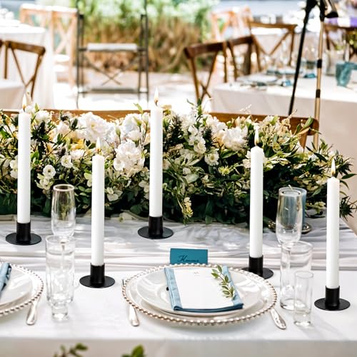 12Pack Black Taper Candle Holder Retro Mini Candle Stick Holders for Table Centerpiece Home Decor Party Wedding Anniversary