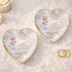 Personalized Daughter in Law Gifts Heart Shaped Jewelry Dish, Sentimental Gift from Mother-in-law, Custom Birth Flower, Birthday Gift for Daughter in Law Appreciation Present - color: Daughter In Law 132