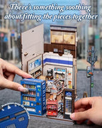 Japanese Dual-Scene 3D Puzzle Book Nook Kit - 3D Dollhouse with Hidden Staircase, Dual-Scene Design, DIY Craft, Tabletop Decor & Gifts for Adults（Beika-cho Convenience Store） - style: Beika-cho Convenience Store